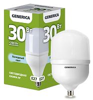 Лампа светодиодная HP 30Вт 230В 6500К E27 GENERICA | код LL-HP-30-230-65-E27-G | IEK